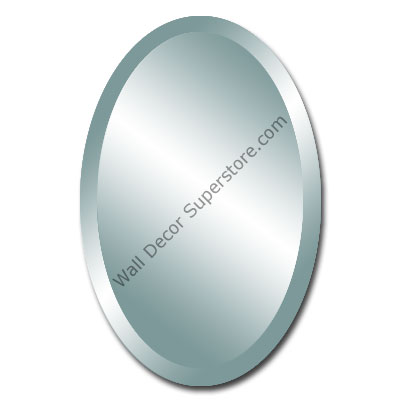 Beveled oval frameless mirrors made to your size